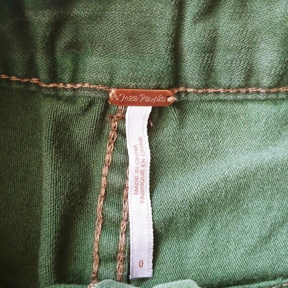 Free People Size 0 Embroidered Floral Camo Boho Cotton High Rise Bermuda Shorts - Picture 6 of 12